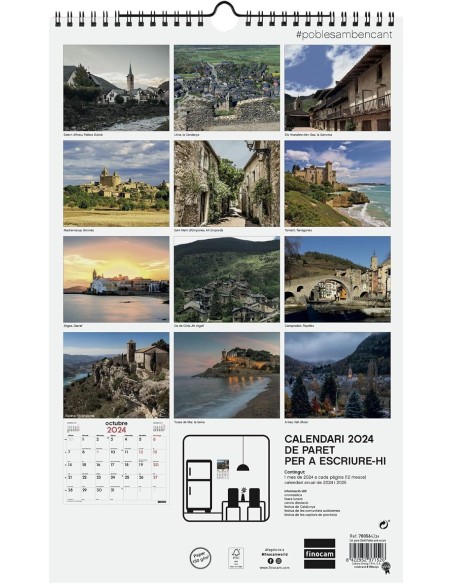 Calendario Pared Esp Escr Pueb Encan Cat Finocam Liqui