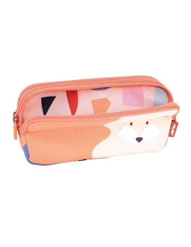 ESTUCHE PORTATODO 3 CREMALLERAS FUN ANIMALS NARANJA MILAN