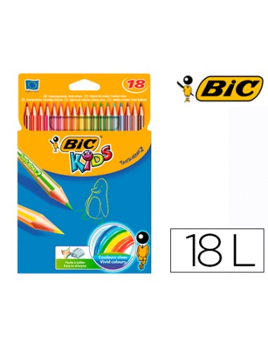 LÁPICES COLORES BIC TROPICOLORS ESTUCHE 18 COLORES