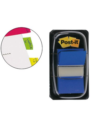 DISPENSADOR BANDERITAS INDEX AZUL 50UD. POST-IT