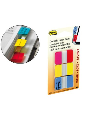 BANDERITAS INDEX RIGIDAS CON DISPENSADOR 3 COLORES. POST-IT