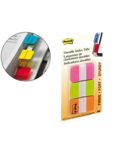 BANDERITAS INDEX RIGIDAS CON DISPENSADOR 3 COLORES. POST-IT