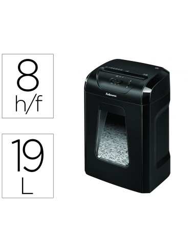 DESTRUCTORA FELLOWES 12C. CAPACIDAD 8H. CORTE 4x40MM. 19LTS.