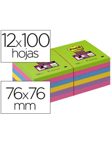 BLOC DE NOTAS ADHESIVAS POST-IT 76X76 MM PACK DE 12