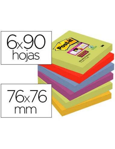 BLOC DE NOTAS ADHESIVAS POST-IT 76X76MM CON 90 HOJAS