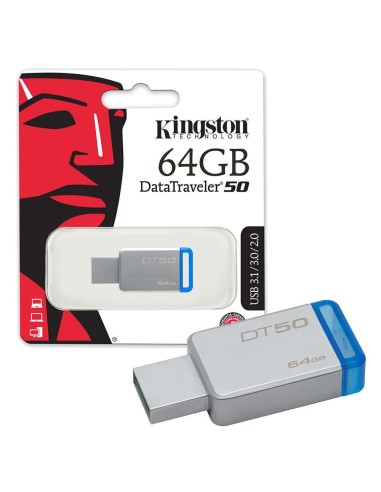 PENDRIVE USB KINGSTON 64GB 3.1 PLATA