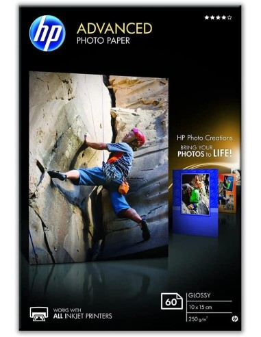 PAPEL FOTOGRAFICO HP GLOSSY 10x15CM 250GR 60H HP