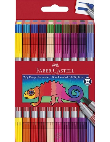 ROTULADOR FIBRA DOBLE PUNTA FABER-CASTELL 20UDS.