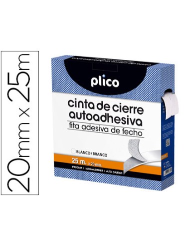 CINTA ADHESIVA PLICO VELCRO BLANCO 20MMx25M **LIQUIDACIÓN