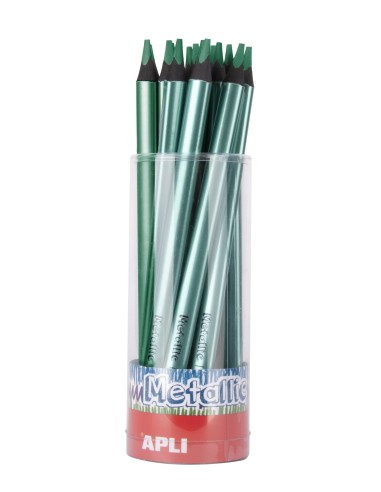 LAPIZ JUMBO METALLIC TRIANGULAR VERDE APLI