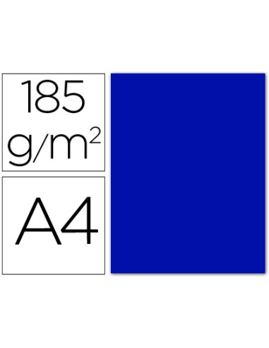 CARTULINA GUARRO DIN A4 AZUL ULTRAMAR 185 GR. 50UDS