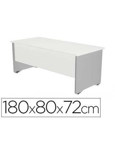 MESA OFICINA ROCADA SERIE WORK 180X80 CM ACABADO AB04 ALUMIN