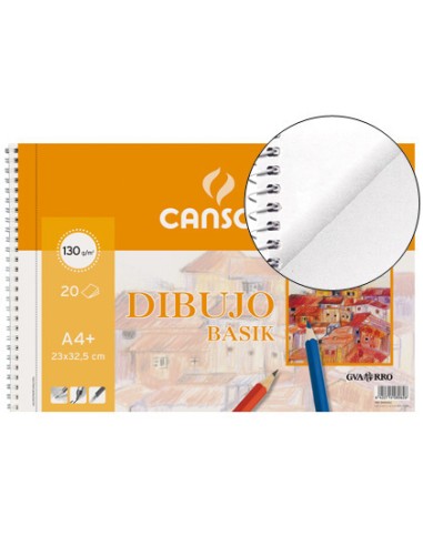 BLOC DIBUJO BASIK CANSON DIN A4+ 23X32,5 CM 20 HOJAS