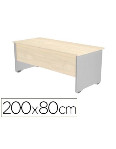 MESA OFICINA ROCADA SERIE WORK 200X80 CM ACABADO AB04 ALUMIN