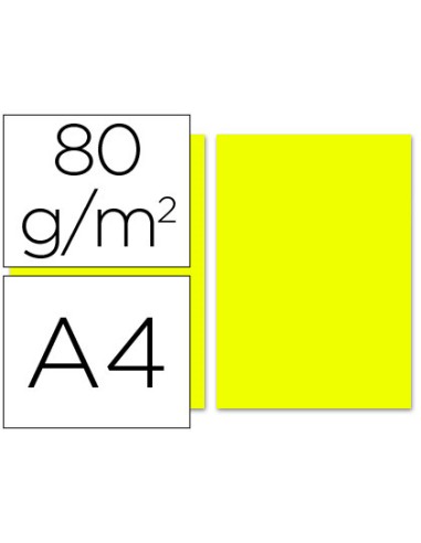 PAPEL COLOR LIDERPAPEL A4 80 G/M2 AMARILLO LIMÓN