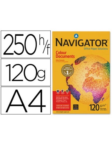 PAPEL FOTOCOPIADORA NAVIGATOR DIN A4 120GR PAQUETE 250 HOJAS