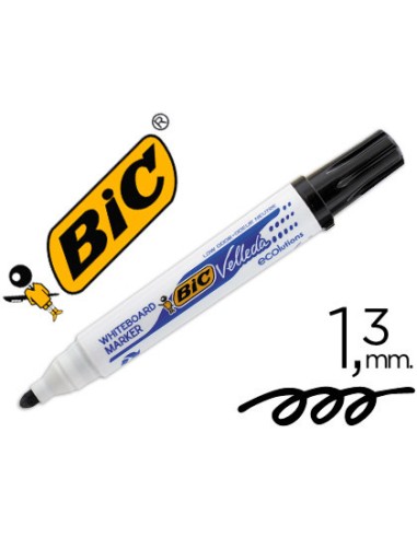 ROTULADOR BIC VELLEDA PARA PIZARRA NEGRO PUNTA REDONDA 1,3MM