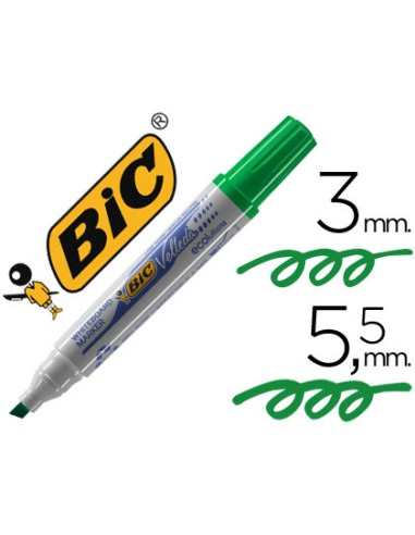 ROTULADOR BIC VELLEDA PARA PIZARRA VERDE PUNTA BISELADA