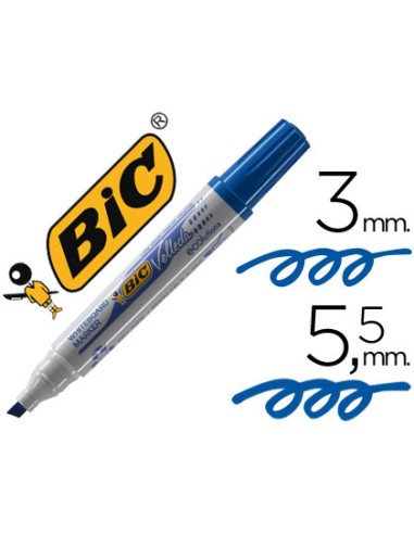 ROTULADOR BIC VELLEDA PARA PIZARRA AZUL PUNTA BISELADA