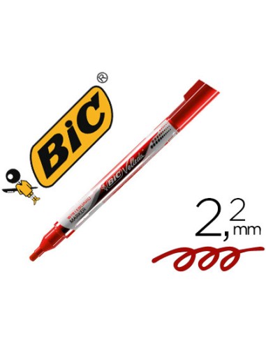 ROTULADOR BIC VELLEDA LIQUID POCKET PUNTA REDONDA 2,2MM ROJO