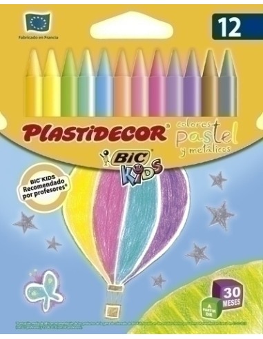 PLASTIDECOR PASTEL ESTUCHE 12 UD. BIC KIDS