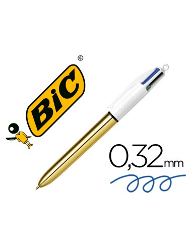 BOLIGRAFO 4 COLORES SHINE GOLD 1.0MM BIC