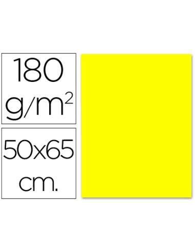 CARTULINA LIDERPAPEL 50X65 CM 180 G/M2 COLOR AMARILLO LIMÓN