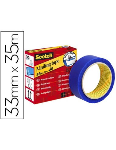 CINTA ADHESIVA SCOTCH POSTAL AZUL ROLLO 35MT X 33MM