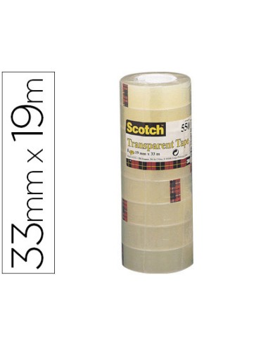 CINTA ADHESIVA SCOTCH ACORDEÓN PACK DE 8 19X33 MM