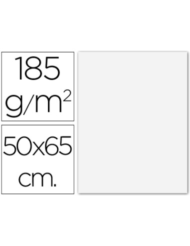 CARTULINA GUARRO BLANCA 50X65 CM 185 G/M2. 25UDS.