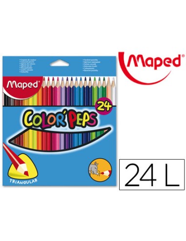 LÁPICES COLORES MAPED TRIANGULARES CAJA DE 12 UNIDADES