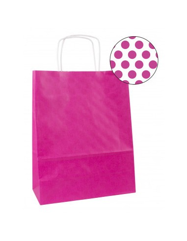 BOLSA KRAFT FUCSIA 25x11x31 ASA RIZADA