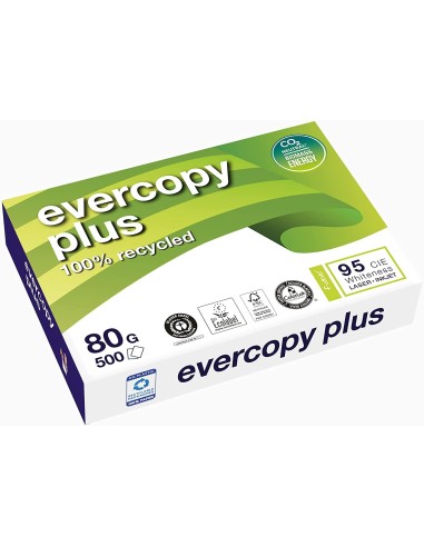 PAPEL RECICLADO A4 CLAIREFONTAINE EVERCOPY PLUS 80GR 500H