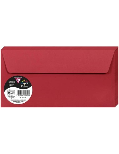 SOBRE COLOR CLAIREFONTAINE 110x220 ROJO GROSELLA 120GR