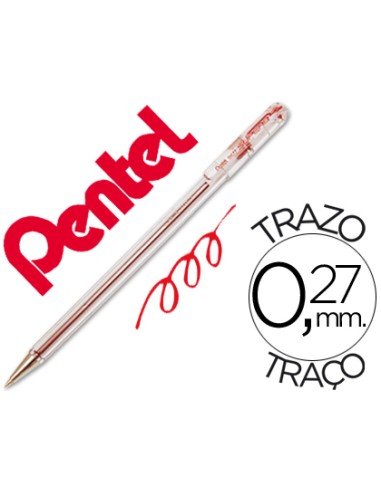 BOLÍGRAFO ROJO PENTEL SUPERB BK77-B ***PRECIO LIQUIDACIÓN