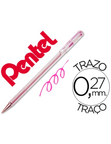 BOLÍGRAFO ROSA PENTEL SUPERB BK77-P ****PRECIO LIQUIDACIÓN