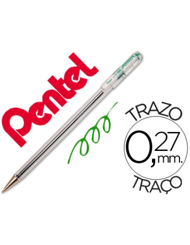 BOLÍGRAFO VERDE PENTEL SUPERB BK77-D