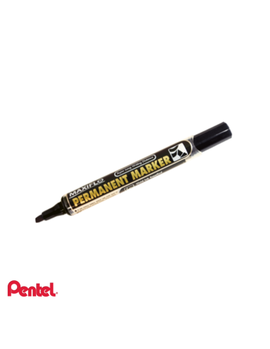 ROTULADOR PERMANENTE PENTEL MAXIFLO NEGRO PUNTA BISELADA