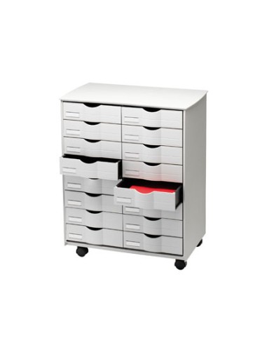 MUEBLE AUXILIAR FAST-PAPERFLOW PARA OFICINA 16 CAJONES GRIS