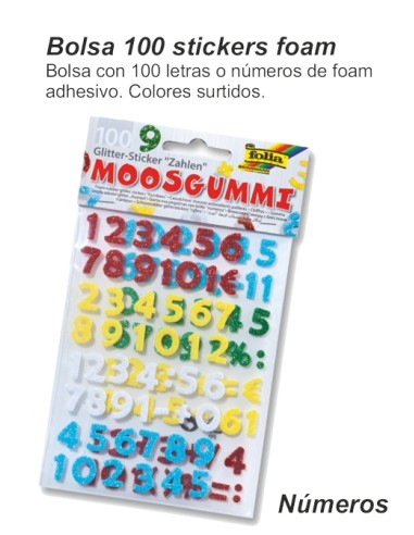 STICKERS NUMEROS FOLIA ADHESIVOS DIFERENTES COLORES 100UD