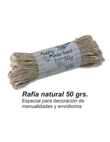 RAFIA NATURAL 50GR COLOR NATURAL. FOLIA