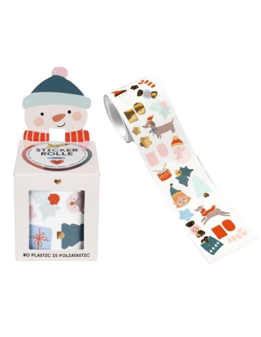 ROLLO STICKERS ADHESIVOS NAVIDAD 464 27105 FOLIA