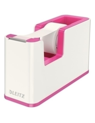 PORTARROLLOS CINTA ADHESIVA LEITZ WOW FUCSIA/BLANCO