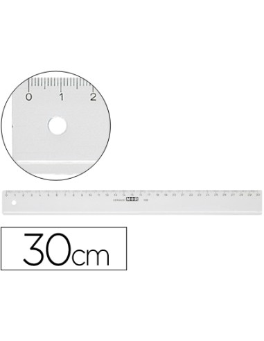 REGLA M+R 30 CM PLÁSTICO TRANSPARENTE