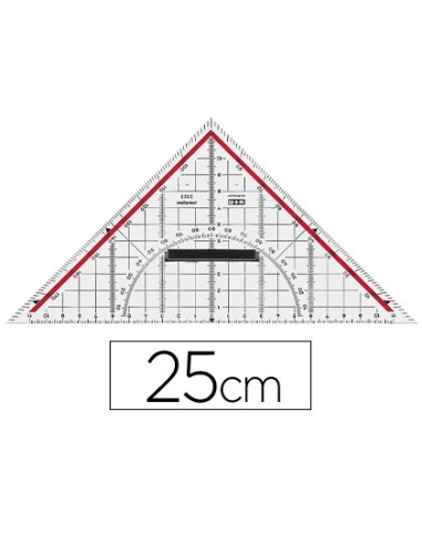 ESCUADRA M+R GEOMETRÍA 25 CM PLÁSTICO CRISTAL