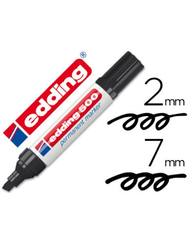 ROTULADOR EDDING MARCADOR PERMANENTE 500 NEGRO BISELADA