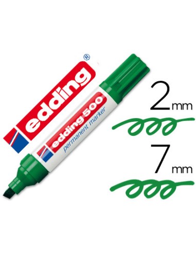 ROTULADOR EDDING 500 PERMANENTE VERDE PUNTA BISELADA