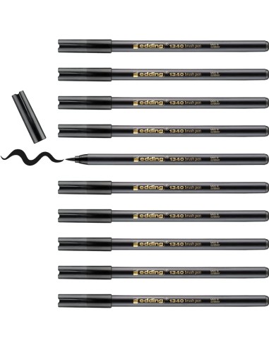 ROTULADOR FIBRA EDDING 1340 BRUSHPEN NEGRO