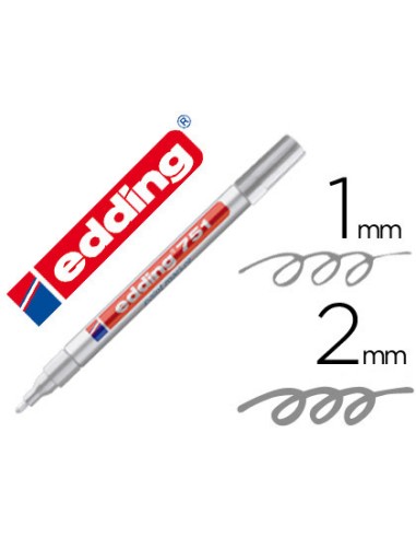 ROTULADOR EDDING PUNTA FIBRA 751 PLATA PUNTA REDONDA 1-2 MM