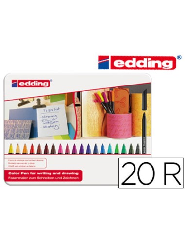 ROTULADOR EDDING PUNTA FIBRA 1200 CAJA 20 COLORES 0,5 MM